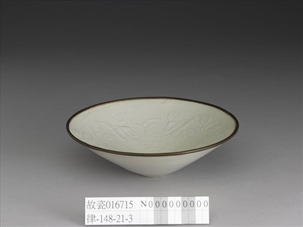 景德鎮窯系 印花鸞鳳笠式碗