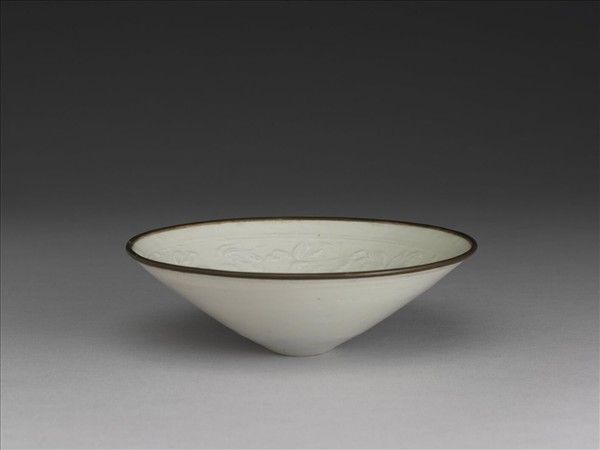 景德鎮窯系 印花鸞鳳笠式碗