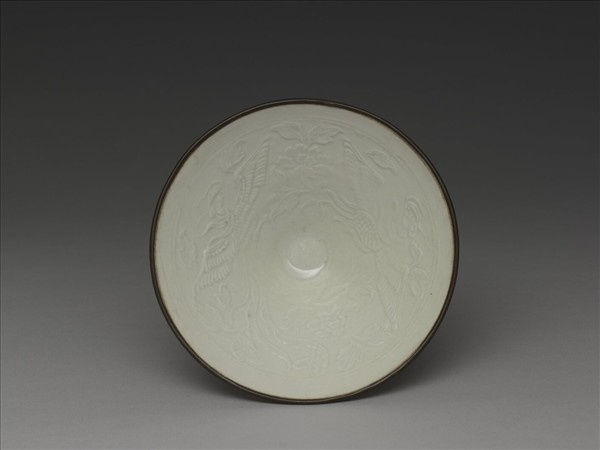 景德鎮窯系 印花鸞鳳笠式碗