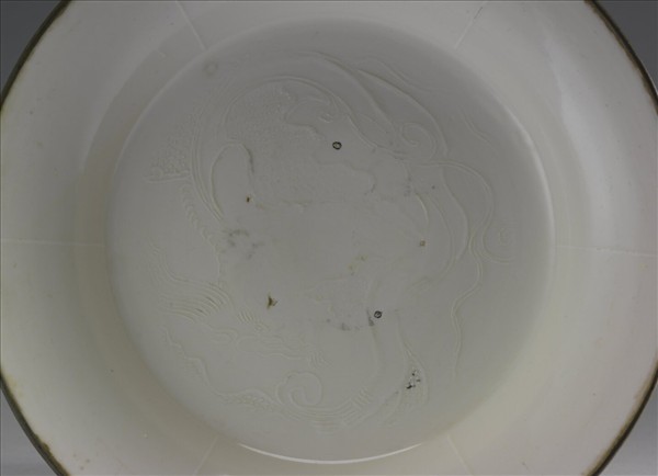 霍州窯 印花螭紋折腰盤