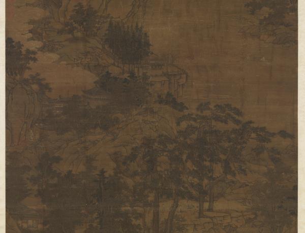 宋人松巖仙館　軸