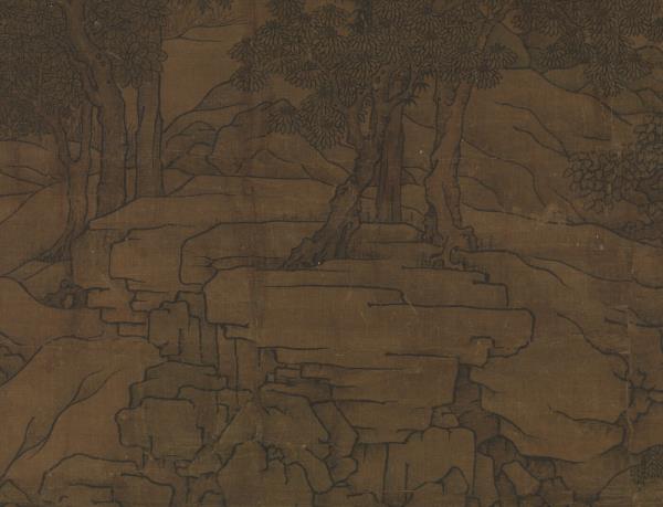 宋人松巖仙館　軸