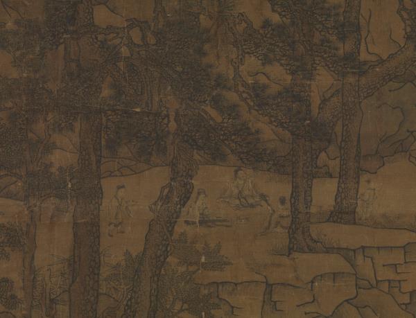 宋人松巖仙館　軸