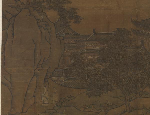 宋人松巖仙館　軸