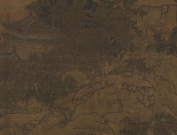 宋人松巖仙館　軸