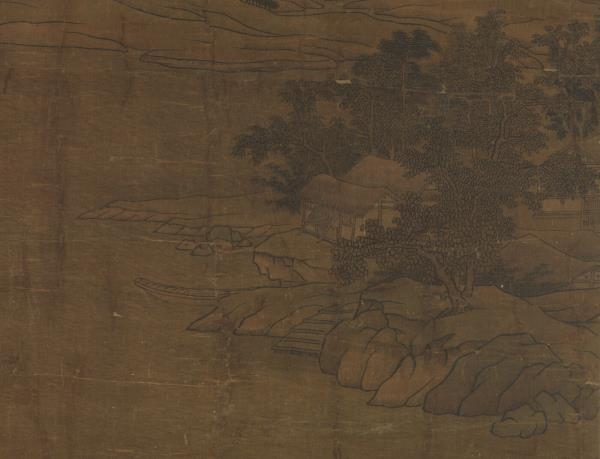 宋人松巖仙館　軸