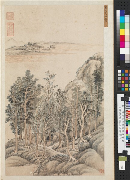 清王翬臨唐宋各家山水　冊　仿董北苑夏木垂陰