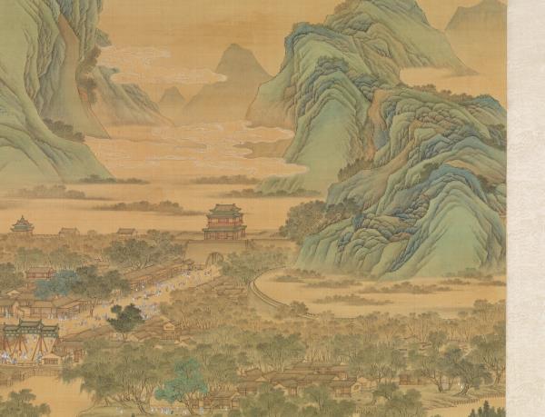 清唐岱孫祜沈源周鯤丁觀鵬等畫院本新豐圖　軸