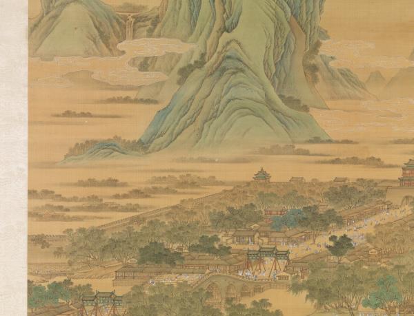 清唐岱孫祜沈源周鯤丁觀鵬等畫院本新豐圖　軸