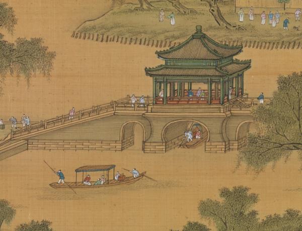 清唐岱孫祜沈源周鯤丁觀鵬等畫院本新豐圖　軸