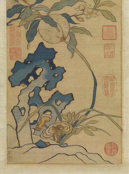 宋緙絲玉洞仙芝圖　軸