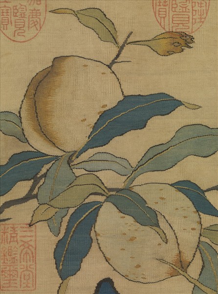 宋緙絲玉洞仙芝圖　軸