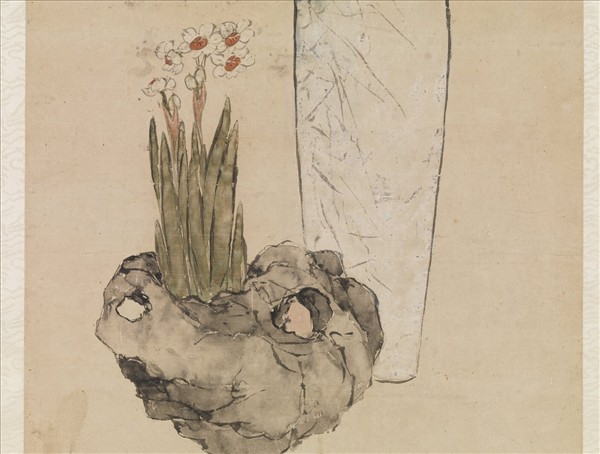 清居廉花卉　軸