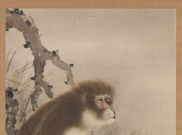 民國高奇峰畫猿　軸