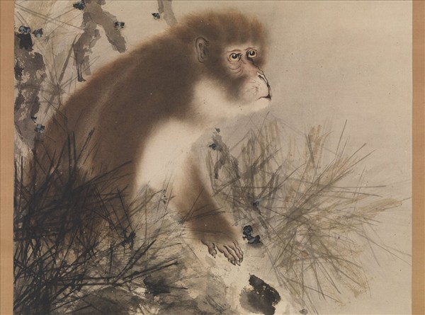 民國高奇峰畫猿　軸