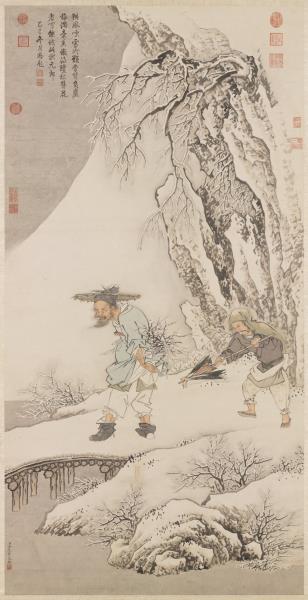 清金廷標鍾馗探梅　軸