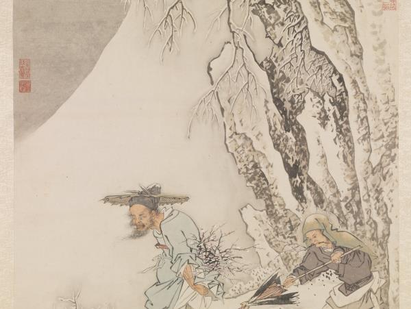 清金廷標鍾馗探梅　軸