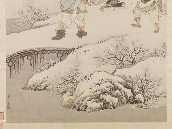 清金廷標鍾馗探梅　軸