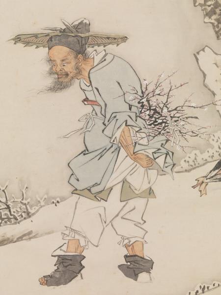 清金廷標鍾馗探梅　軸