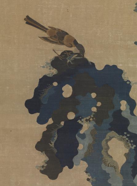 明織崔白花卉　軸