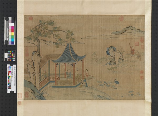 明緙絲戲嬰圖　軸