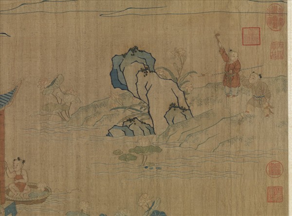 明緙絲戲嬰圖　軸