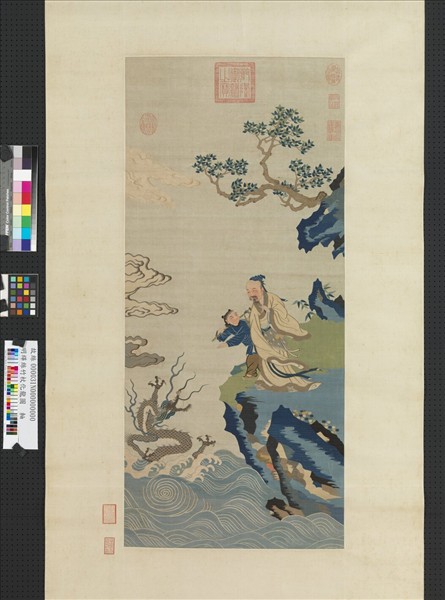 明緙絲竹杖化龍圖　軸