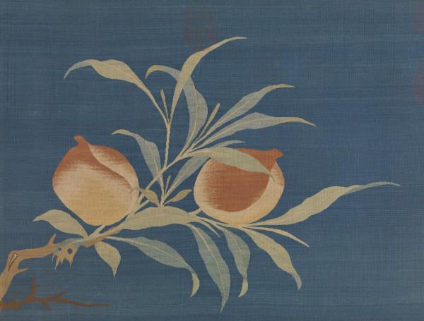 明緙絲仙桃圖　軸