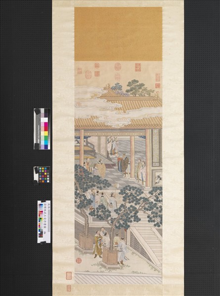 清緙絲武王受丹書圖　軸