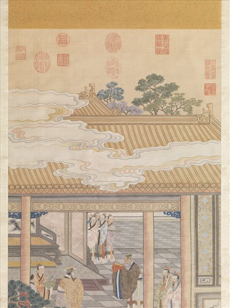 清緙絲武王受丹書圖　軸