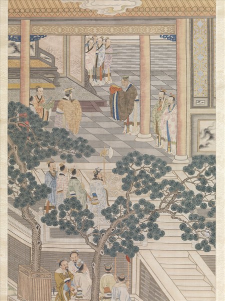 清緙絲武王受丹書圖　軸