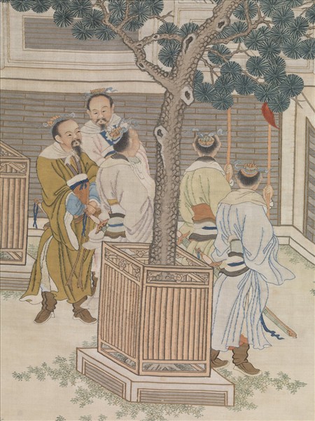 清緙絲武王受丹書圖　軸