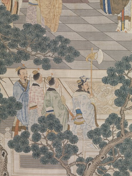 清緙絲武王受丹書圖　軸