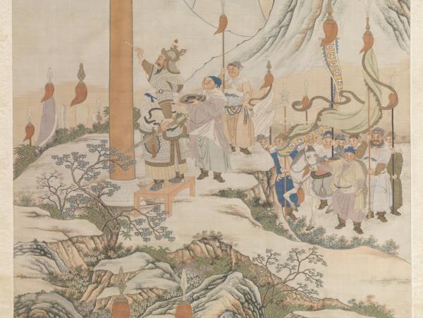 無名氏緙絲銅柱銘勳圖　軸