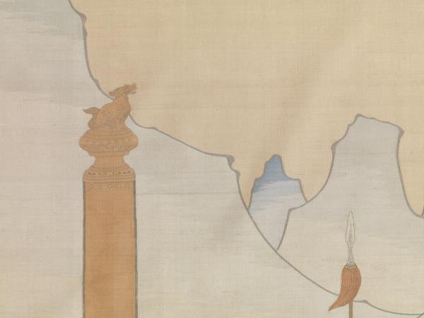 無名氏緙絲銅柱銘勳圖　軸