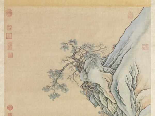 清緙絲周處擊蛟圖　軸