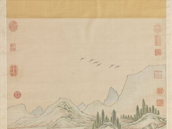 清緙絲李靖遇虯髯公圖　軸