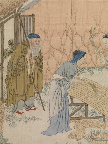 清緙絲場圃秋成圖　軸