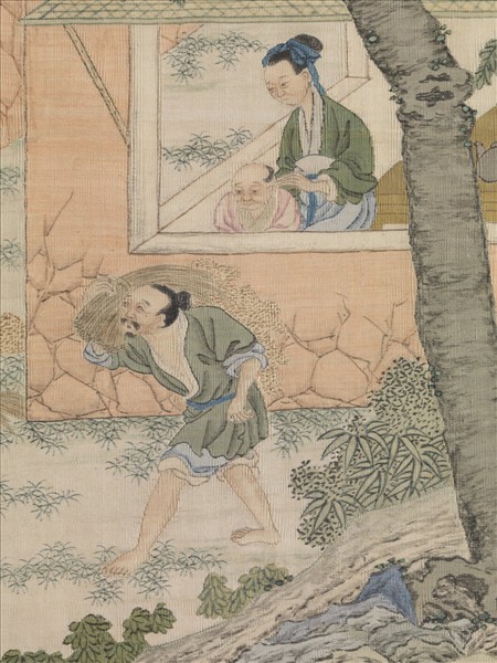 清緙絲場圃秋成圖　軸