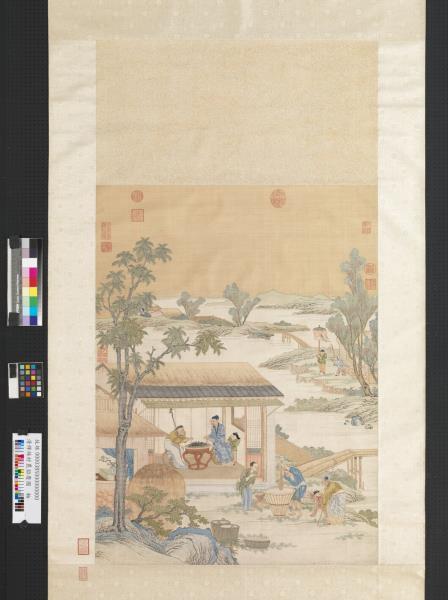 清緙絲村農韶慶圖　軸