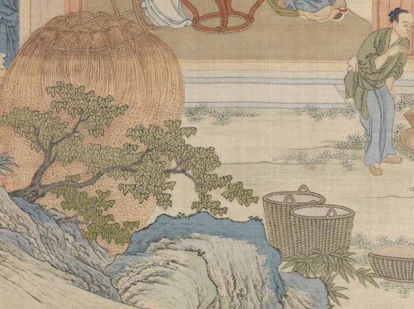 清緙絲村農韶慶圖　軸