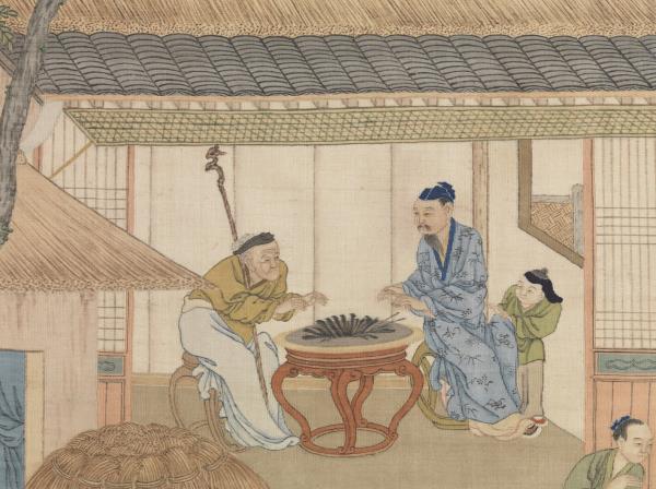 清緙絲村農韶慶圖　軸