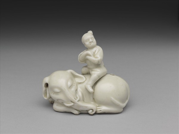 白瓷童子騎象水注