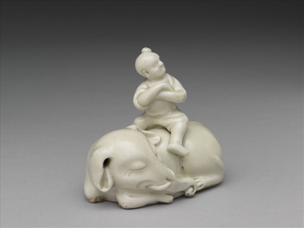 白瓷童子騎象水注