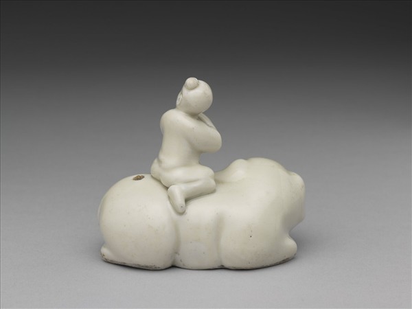 白瓷童子騎象水注