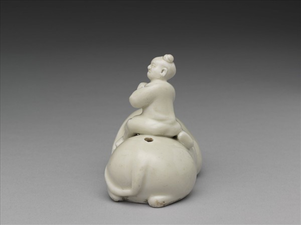 白瓷童子騎象水注