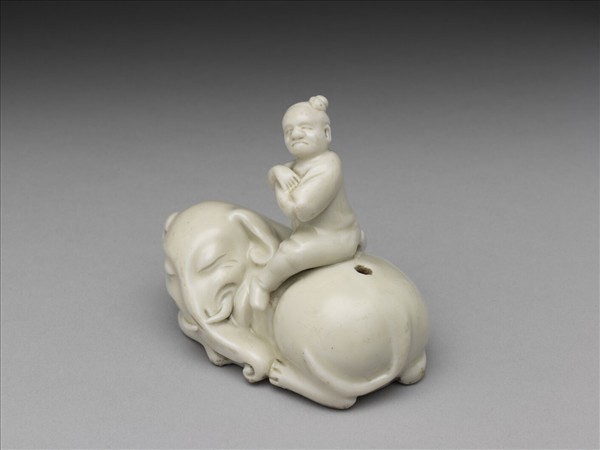 白瓷童子騎象水注