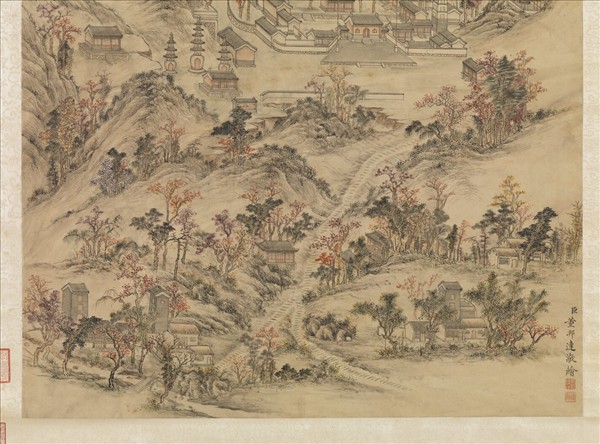 清董邦達繪御筆寶光寺詩　軸