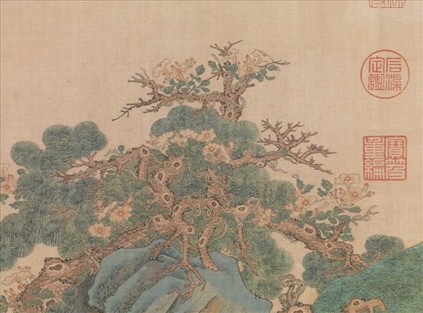 清緙絲春谿浴鴨　軸