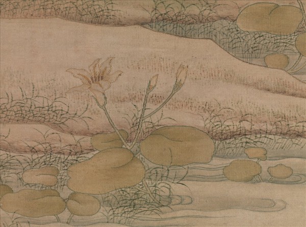 清御製詩緙絲白蘋紅蓼　軸